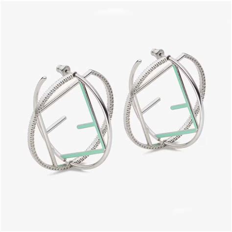 fendi earrings silver|fendi vintage earrings.